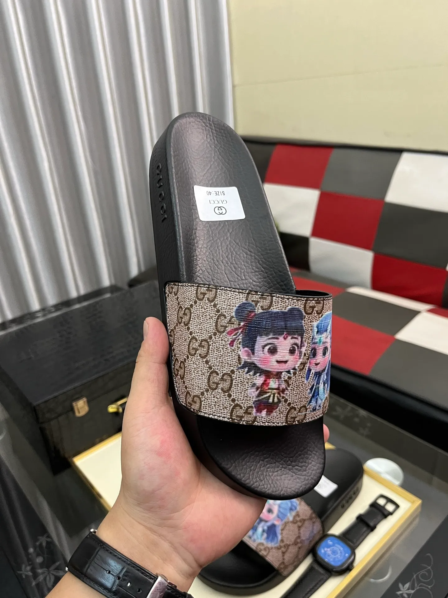 Men's Men's Shoes💰220⌚️⌚️ＧＵＣＣＩ.Gucci.Official website 1:1 popular slippers on sale! Original original material 🩴 SIZE: 38-46 (45.46 non-refundable)